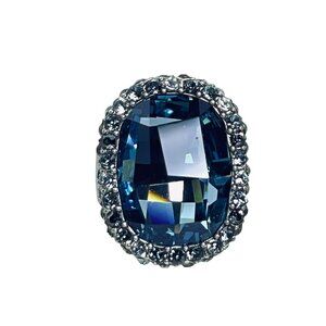 Brighton Contessa Silver Tone And Blue Glass Swarovski Crystals Ring (R460)
